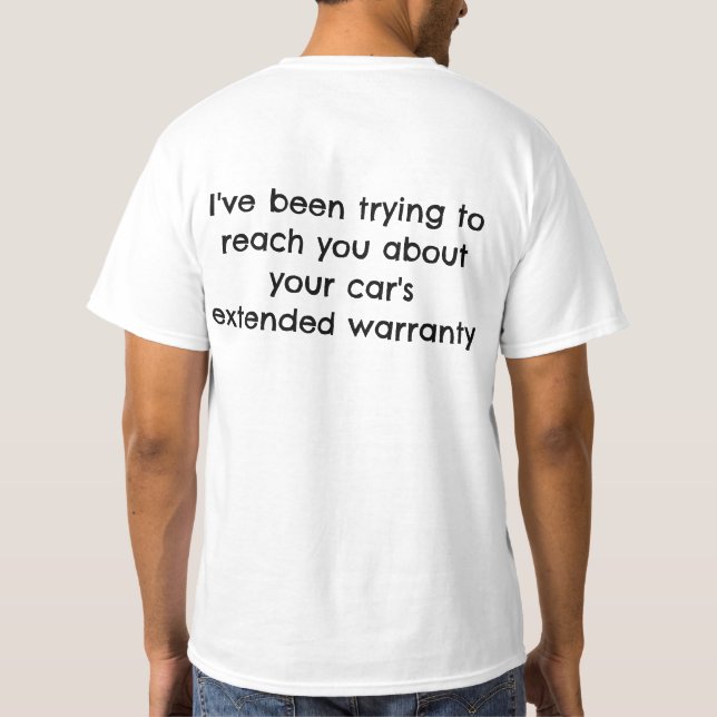 T-shirt Garantie de la voiture (Dos)