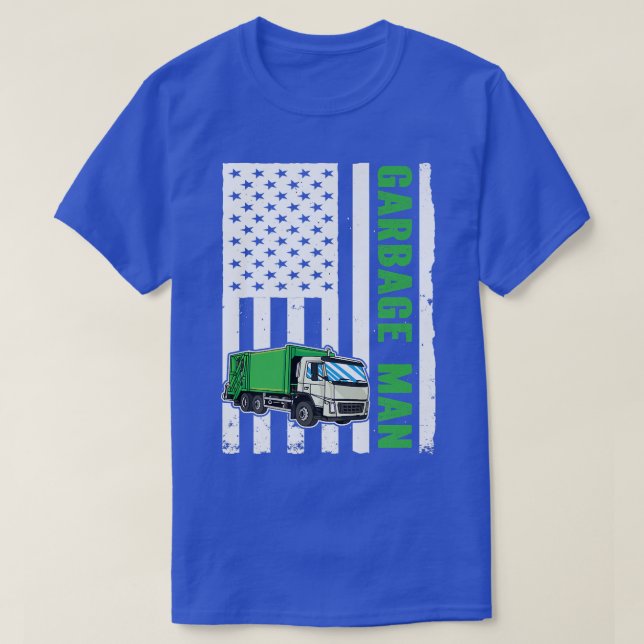 T-shirt Garbage Man US Drapeau Garbage Truck (Design devant)