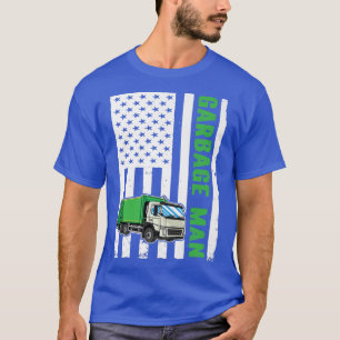 T-shirt Garbage Man US Drapeau Garbage Truck