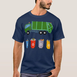 T-shirt Garbage recycling trash truck girls and boys 