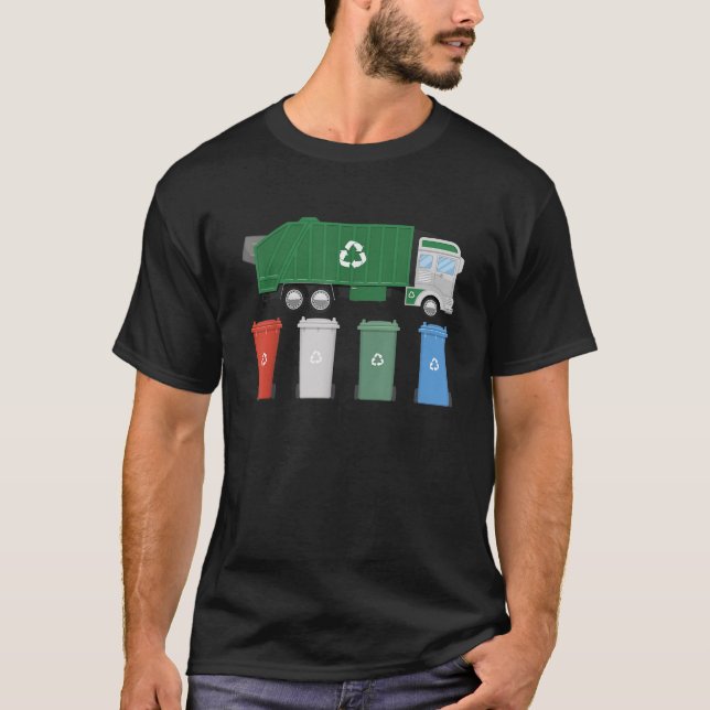 T-shirt Garbage Truck Corbeilles Garbage Day Garbage Tru (Devant)
