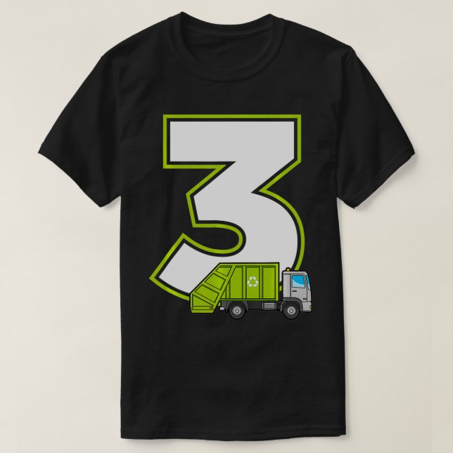 T-shirt Garbage Truck Costume Party 3e anniversaire garçon (Design devant)