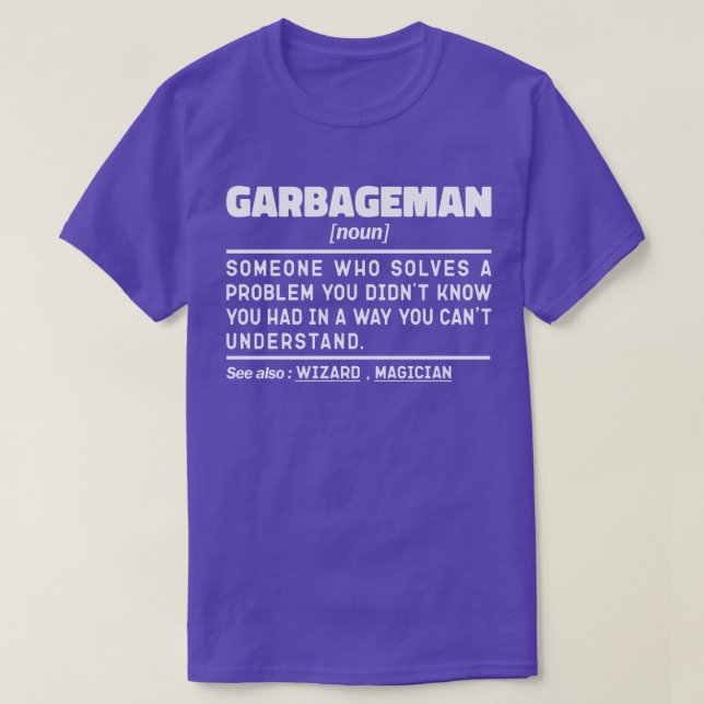 T-shirt Garbageman Noun Définition Collecteur de déchets C (Design devant)