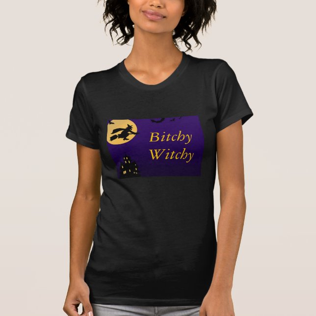 T-shirt garce vintage de Witchy Halloween (Devant)