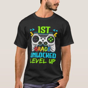 T-shirt Garçon 1E Année Niveau Déverrouillé Niveau Up Vide