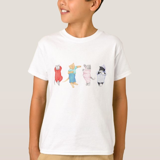 T-Shirt garçon 4 CHATS EN PYJAMA (Devant)