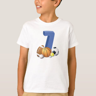 T-shirt Garçon 7e anniversaire Sports Balls