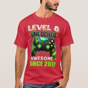 T-shirt Garçon 8 ans Niveau 8 Joueur Jeux Vidéo pour Anniv