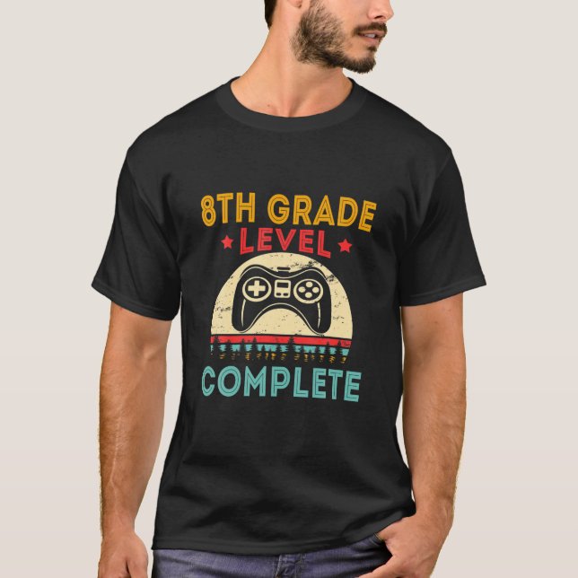 T-shirt Garçon 8E Niveau Complet Gamer Graduation Clas (Devant)