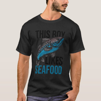 T-shirt Garçon Aime Les fruits de mer Coquillages Homard H