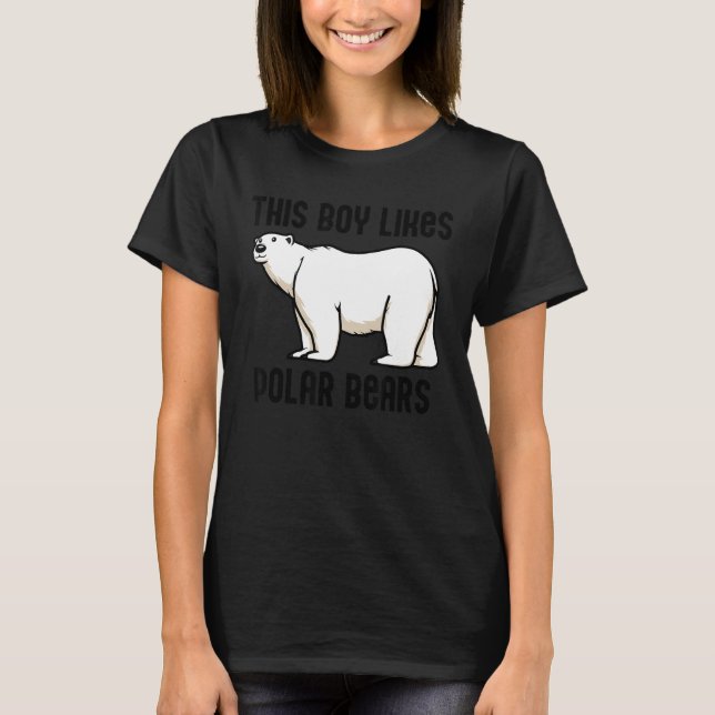 T-shirt Garçon aime les ours polaires Arctique nature anim (Devant)