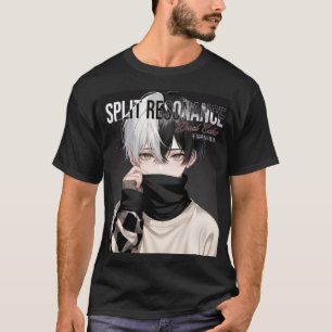 T-shirt Garçon Anime Esthétique Cool avec Cheveux Bicolore
