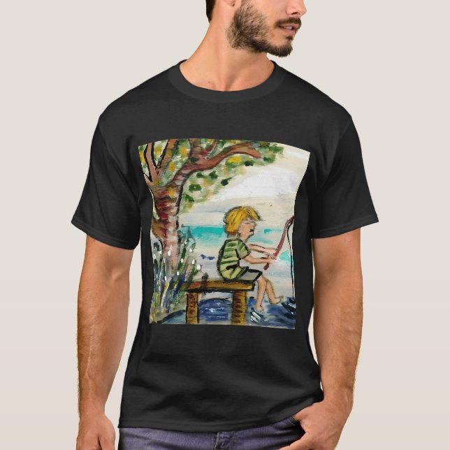 T-shirt Garçon au Saumon Rouge (Devant)