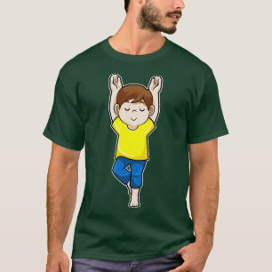 T-shirt Garçon au Yoga Exercices d'étirement