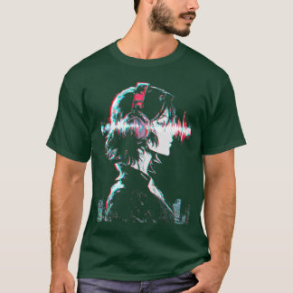 T-shirt Garçon aux écouteurs de musique DJ d'anime