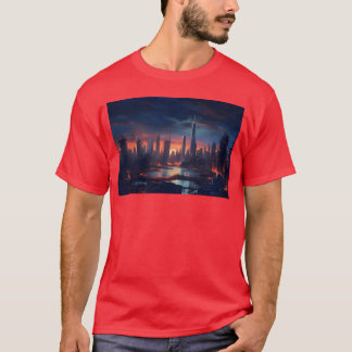 T-shirt garçon aux teintes post-apocalyptiques néon cyberp