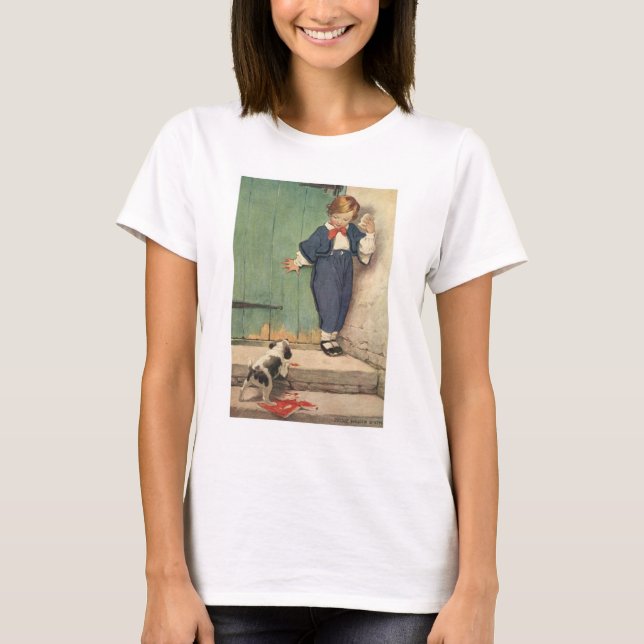 T-shirt Garçon avec Chien chiot (Devant)