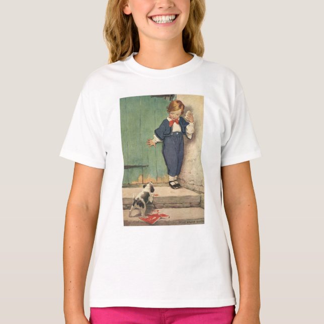 T-shirt Garçon avec Chien chiot (Devant)