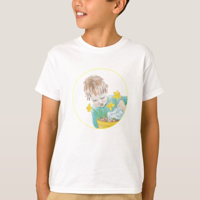 T-shirt Garçon Avec Daffodiles (Devant)