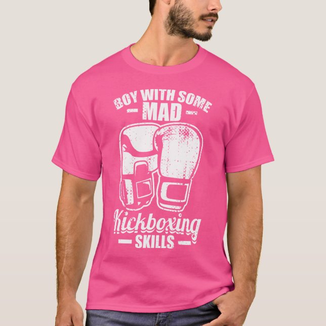 T-shirt Garçon Avec Quelques Compétences En Kickboxing (Devant)