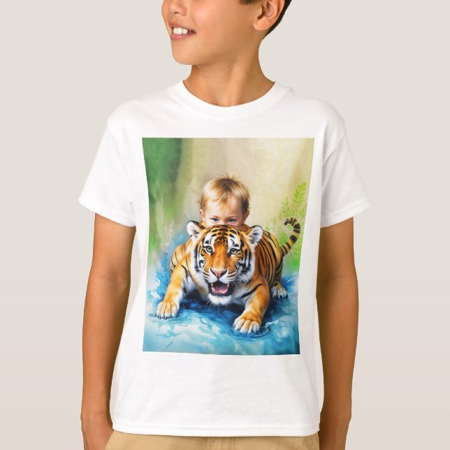 T-shirt garçon avec tigre (Devant)