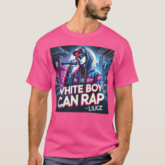 T-shirt Garçon blanc peut rapper KZ drôle