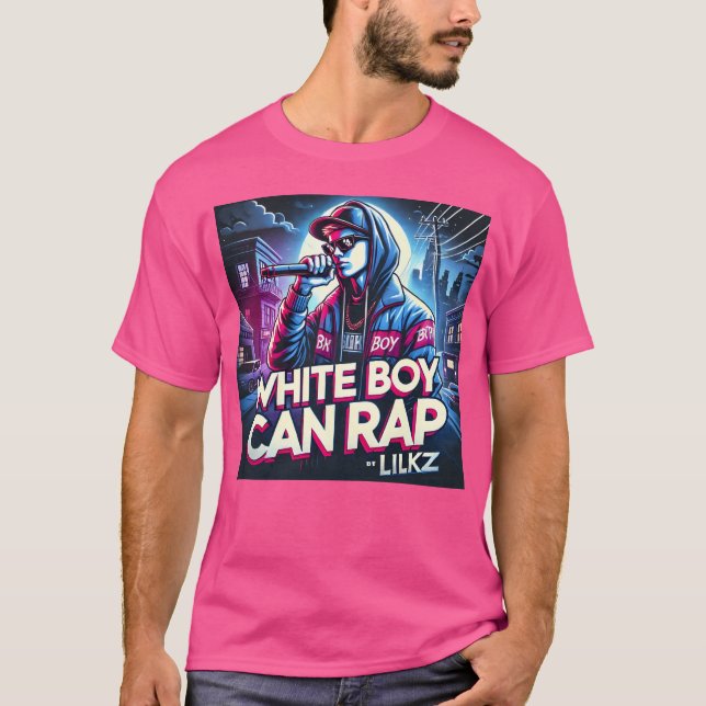 T-shirt Garçon blanc peut rapper KZ drôle (Devant)