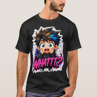 T-shirt Garçon Chibi Anime Surpris "QUOI?!" - Pai Coloré