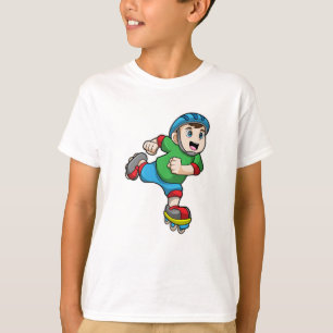 T-shirt Garçon comme patineur avec patins et casque