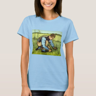 T-shirt Garçon coupant de l'herbe avec une faucille par Vi