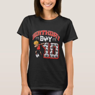 T-shirt Garçon d'anniversaire 10 Football Dab 10e Fête d'a