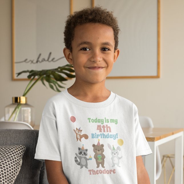 T-shirt Garçon d'anniversaire d'animaux de fête (Créateur téléchargé)