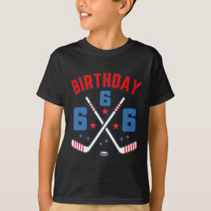 T-shirt Garçon d'anniversaire de hockey sur glace Six 6ème