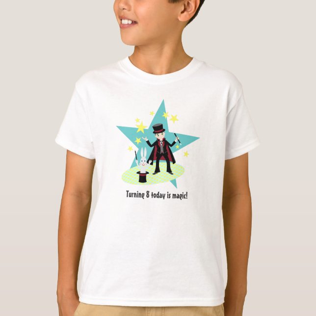 T-shirt Garçon d'anniversaire de magicien (Devant)