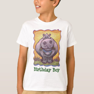 T-shirt Garçon d'anniversaire d'hippopotame de têtes et 