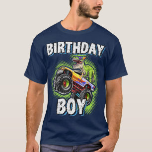 T-shirt Garçon d'anniversaire Dinosaure Monster Truck Fami