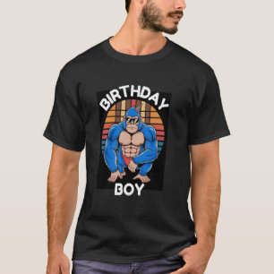 T-shirt Garçon d'anniversaire Funny Gamer Monkey Lunettes