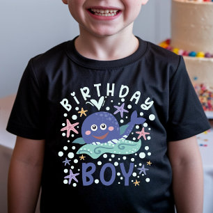 T-shirt Garçon d'anniversaire sous la mer baleine étoile d