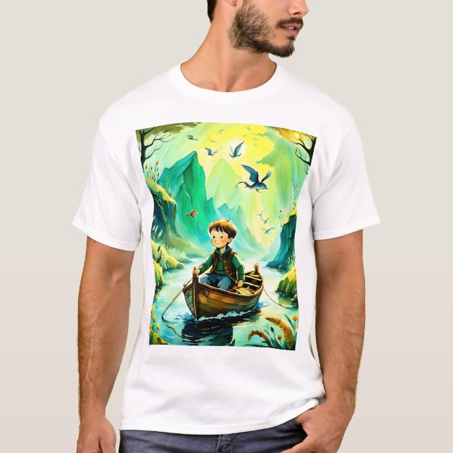 T-shirt Garçon dans un bateau (Devant)