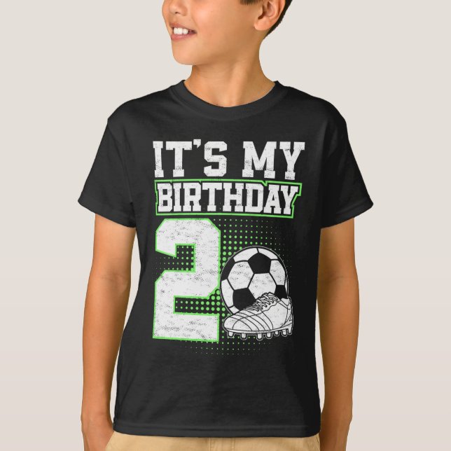 T-shirt Garçon de 2 ans footballeur C'est mon 2e anniversa (Devant)
