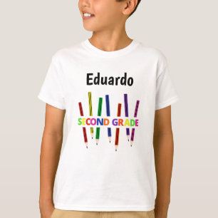 T-shirt garçon de 2e année Pencils colorés