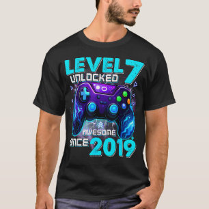T-shirt Garçon de 7 ans niveau 7 joueur de jeux vidéo pour