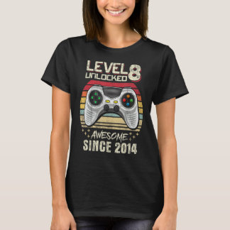 T-shirt Garçon de 8 ans niveau 8 déverrouillé Awesome 2014