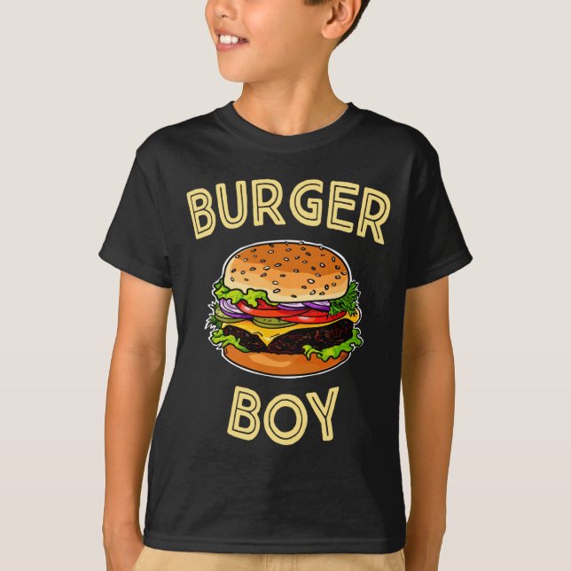 T-shirt garçon de burger amateur de hamburger performance  (Devant)