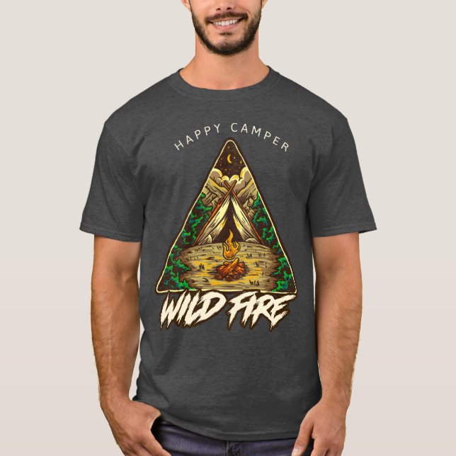 T-shirt Garçon de camp de feu sauvage triangulaire (Devant)