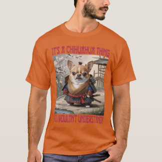 T-shirt Garçon de chien drôle de samouraï Chihuahuahing