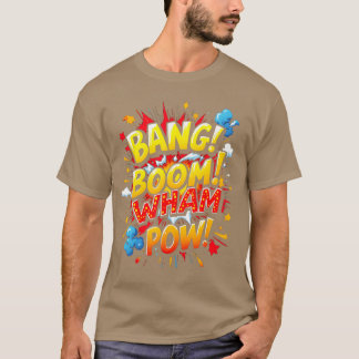 T-shirt Garçon de design de bande dessinée BANG BOOM WHAM