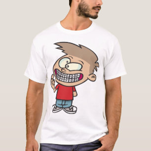 T-shirt Garçon de dessin animé drôle avec un sourire et de