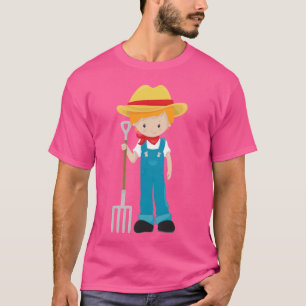 T-shirt Garçon de ferme, joli garçon, cheveux orange, garç