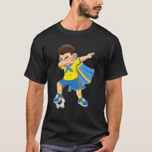 T-shirt Garçon de football qui fait dabbing Drapeau de la